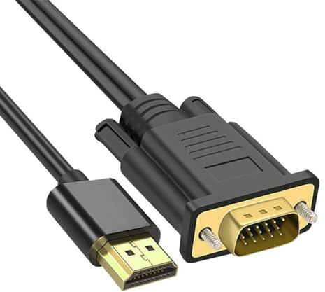 Beigemo 1.8M Cable HDMI a VGA de Alta Resolución 1080P HDMI VGA para PC, Monitor, Ordenador Portátil, HDTV, Negro