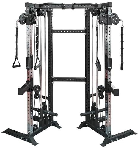 Train Hard® Frei kombinierbare Latzugturm, Kabelzuganlage, Seilzugstation Multipresse Kraftstation，zur Brandneues Modell 2024 (F:1F09826S6TH)