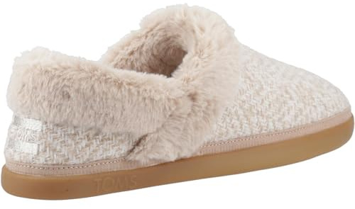 TOMS Oslo - Pantuflas para mujer, color avena acogedoras espiga, talla 33, Avena Cozy Herringbone, 35.5 EU