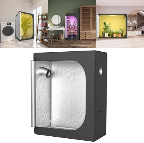 LZQ Growzelt für Pflanzen Indoor 120x60x150 cm Pflanzenzelt Zuchtzelt Grow Tent Growschrank mit Stahlrahmen und 600D Oxford-Gewebe Pflanzzelt für Homegrow Hydrokulturen und Pflanzenzucht
