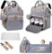 Bora Baby Wickeltasche organizer Lichtgrau kinderwagen mit wickelunterlage groß rucksack bettfunktion ausziehbare Umstandstasche Baby Wickelrucksäcke Großer Kapazität Tragbare Reisewindeltasche