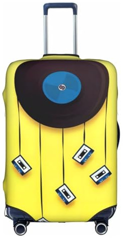 VXXNlnn Housse de protection pour valise, disques vinyles et rubans imprimés, accessoires de voyage, housse de bagage extensible pour voyages d'affaires, blanc, L