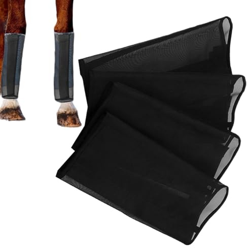 Botas Protectoras Contra Moscas para Caballos - Mallas Transpirables de Protección para Patas | Socks De Malla Portátiles Equinos Suministros Exteriores De Verano Para Rancho Granja