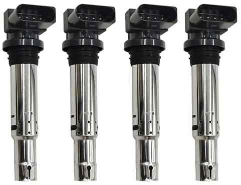 PEIUOK 12131712219 4pcs Ignition Coil Pack Compatible with Audi A3 8P1 8P7 8PA Seat Ibiza MK III IV Fabia I II Octavia I II VW Golf MK IV V VI Passat Polo Tiguan 1.2L 1.4L