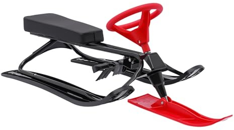 Trineo de dirección para niños, trineo con volante, frenos dobles y capacidad de carga de 100 kg, resistente para exteriores, para esquí, nieve y arena, a partir de 3 años
