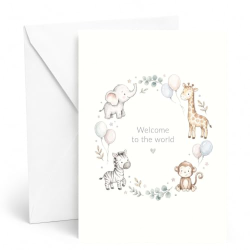 Edition Seidel Premium XXL carte de naissance avec enveloppe. Carte de vœux format DIN A4 avec texte en anglais pour Bébé garçon Unisexes-Bébés (36189 E1010)