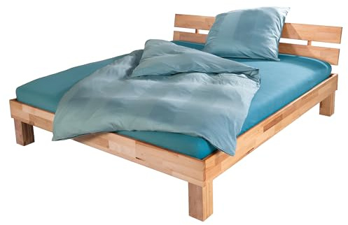 Betten-ABC Bubema Juliane, Massivholzbett aus Kernbuche in Naturoptik, mit Kopfteil, Farbton: Natur geölt (Größe: 100x220)