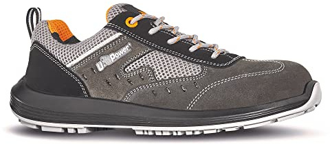 U-Power Brezza - Zapatillas de seguridad bajas sin metal para ambiente seco y cálido - S1P SRC, gris, 43 EU