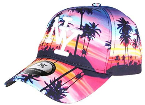 Hip Hop Honour Baseballkappe, Blau, Rosa, Tropical Night – Einheitsgröße – Rosa