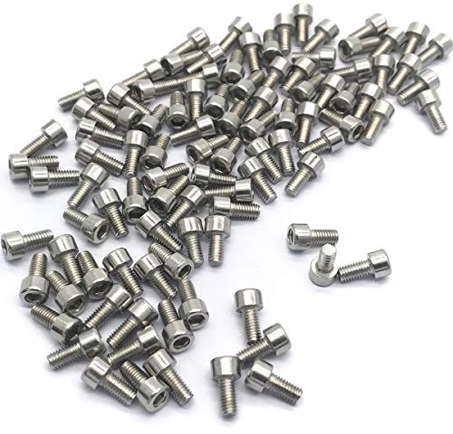 ZLYY M3 x 6MM Hexagon Socket Head Cap Screws, Full Thread,Bright Surface,Stainless Steel,Hexagon Socket Head Cap Bolts (Metric, 100Pcs, M3X6mm, Silver)