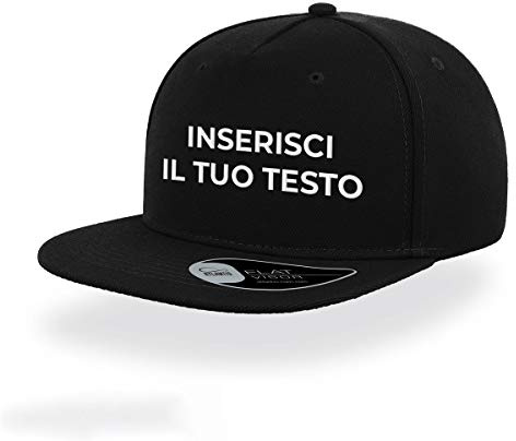 PRS - Cappello Berretto Personalizzato, SnapBack cappello Personalizzabile in RICAMO da Uomo Donna,personalizza in ricamo nome,numeri,testo,iniziali. (IT, Testo, Taglia unica, Nero, Napoli, Jordan)