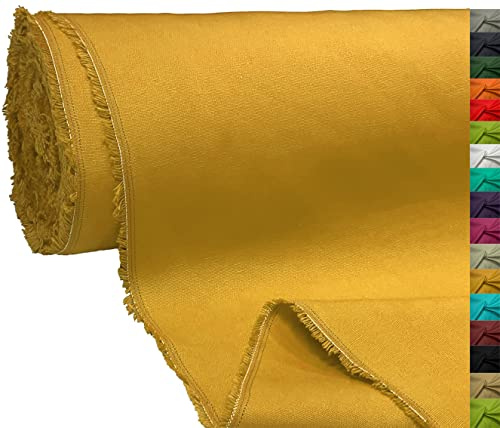 A-Express 100 % bomullsduk tygmaterial klädtillverkning tyg gardinväskor 145 cm bred 250 GSM säljs per meter – 1 meter 100 cm x 145 cm senap