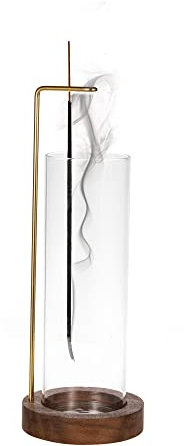 IMEEA Räucherstäbchenhalter Holz Rund Basis Räucherstäbchen Halter Modernes Design mit Kegel Spule