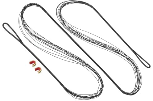 PATIKIL Remplacement de Corde d'arc, Corde d'arc Recourbée à 12 Brins avec Pointe D'Encoche pour Arc Classique Traditionnel AMO de 50 Pouces, Noir