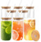 JMIATRY 8er Set 500ML Trinkglas mit Deckel, Gläser mit Deckel Und Strohhalm, Glasbecher mit Deckel Und Strohhalm für Coffee, Wasser, Bier, Cocktails, Soda, Eistee, Smoothies