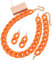 Tesselite 4 Stück/Set Acryl-Gliederkette, Choker-Halskette für Damen, Bohemain, matt, bunt, Statement-Ohrringe, Armbänder, Halsketten, Schmucksets, Orange, Rot, Einheitsgröße