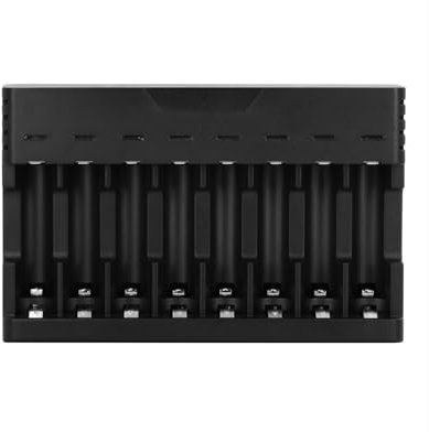 Cargador USB 8 Unidades AA/AAA, Compacto, portátil, Carga rápida, Ideal para recargar Pilas de mandos, Juguetes y Dispositivos electrónicos.