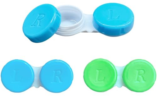 HZXINYI Custodie per Lenti a Contatto da 2 Pezzi - Scatola Porta Lenti a Contatto con Tappi Sinistro/Destro per Viaggi a Casa All'aperto