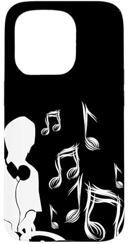 DJ con giradischi e spartiti, batteria e basso, techno Custodia per iPhone 15 Pro