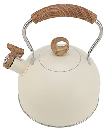 Rostfritt Stålkittor med en Stor Kapacitet med Rörledning, Ergonomisk för Elektrisk Gasspis, 2,5 Liter (Beige)