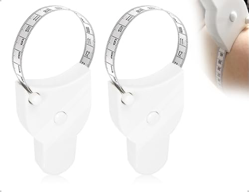 ZoeTekway 2 st kroppsmätband, infällbara, ergonomiska skräddarsydda band med snäpplås, för fitness, skräddare, sömnad, midja, bröst, höfter, lår och armar (vit)