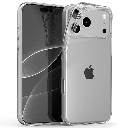 Oprimio Kristallklar Hülle kompatibel mit iPhone 17 Pro [Silikon Hülle] [%100 Durchsichtig] [Deutsche Material] [Ultra Dünn] Klar Handyhülle kompatibel mit Apple iPhone 17 Pro