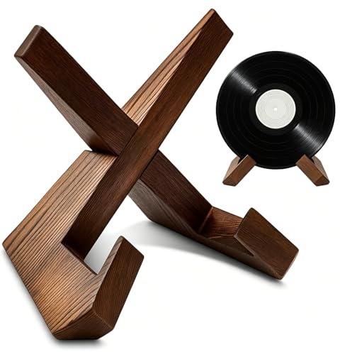 Vinyl Halter, Schallplattenständer Aus Massivholz, Stabiler LP Ständer Für 20 Schallplatten, Moderner Schallplattenhalter, Plattenständer Mit Elegantem Design, Ideal Für Wohnzimmer Und Musikzimmer