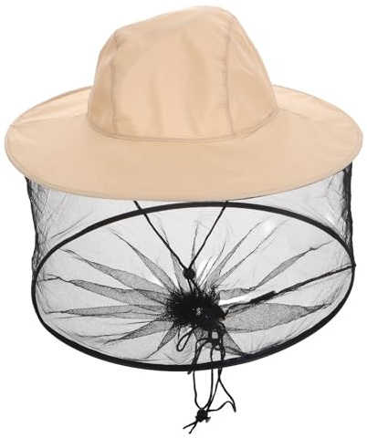 Gogogmee Chapeau Apiculteur Pliable Avec Filet De Protection Solaire Large Bord Pour Apiculture Extérieur Ventilation Optimale Beige Réglable Antifrelon