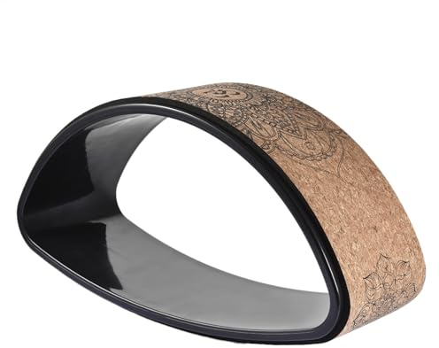 Rueda de Yoga - Fitness De Corcho Natural, Dispositivo De Entrenamiento De Equilibrio De Espalda, Accesorios De Ejercicio Para El Estiramiento | Proveedor De Ejercicicios Abdominales Para La