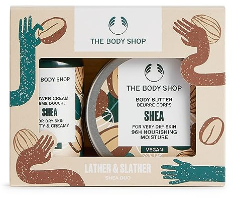 The Body Shop, Shea Treats Gift Set | (Worth £10.5) Shower Cream 60ml and Body Butter 50ml, Gentle Cleansing Body Care with 96hr Moisture for Softer Skin
