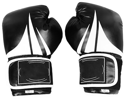 LDAUYZLING 1 par de guantes de entrenamiento de boxeo de 10 oz guantes de boxeo con saco de para hombres y mujeres negro
