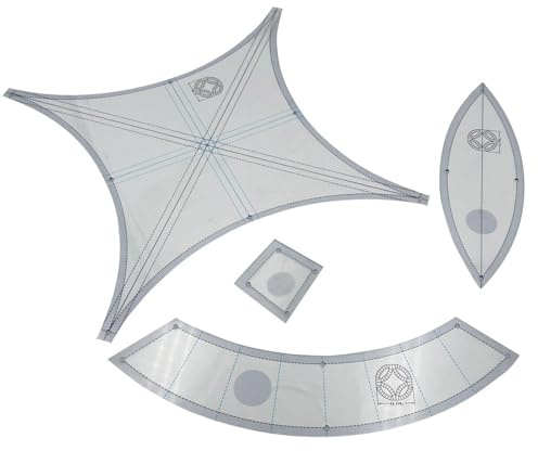Set di modelli di trapuntatura – righello ad da 43,2 cm, per tappeti da taglio in tessuto , griglia guida in acrilico trasparente, materiale per la fabbricazione di motivi