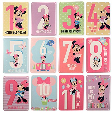 Disney Baby flickor karaktär milstolpar kort presentset, Mimmi Pigg milstolpar kort, ingen storlek, Mimmi Pigg, en storlek