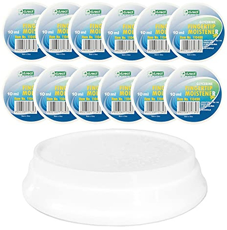 D.RECT - Lot de 12 Humidificateurs à Doigts | Humidificateur à Bouts de Doigts de 10 ml | Humidificateur à Glycérine | pour Compter les Cartes et L'argent | pour le Bureau, la Poste, la Banque