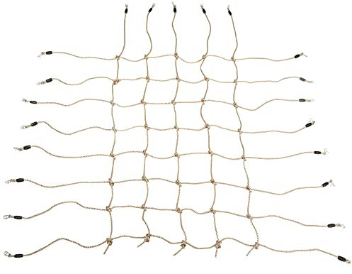 Outsunny Rete da arrampicata per bambini 3-6 anni Rete decorativa in corda PE Rete di protezione per parco giochi Ninja Percorso ad ostacoli dim. 1,5 x 2 m marrone