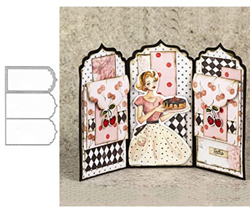 3Pcs Frame Metal Die Cuts, 3Pcs Loose-Leaf Frame Cutting Dies Cut Stencils Card Paper Craft DIY Template Metal Cutting Dies Album Embossing Paper Dies for Card Making Scrapbooking