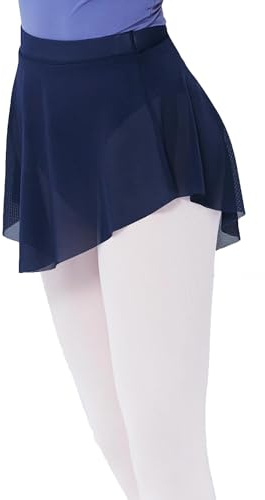 Daydance Navy Blue Teen Girls Ballet Skirt Womn Pull On Pointe Skirt for Dance, Gymnastics, Cheerleading