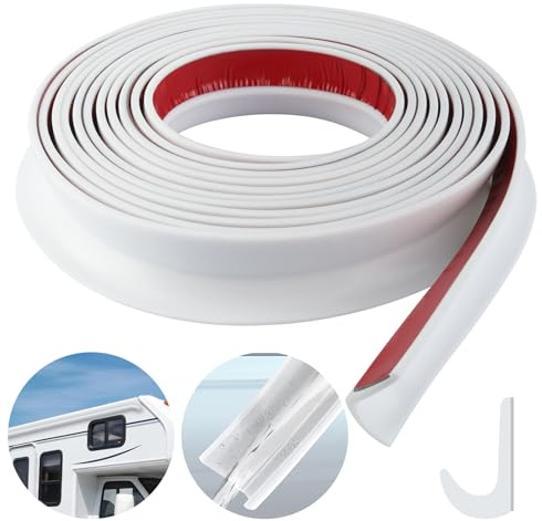 Canalón de gel de sílice en forma de J para autocaravana, canalón autoadhesivo para pabellón, negro, 5m de largo, perfil protector de bordes adecuado para vehículo, camión, autocaravana, barco, coche