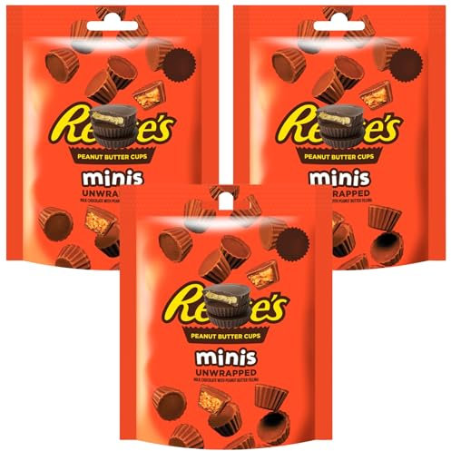 Peanut Chocolate Bundle Containing Peanut Butter Cups Minis Unwrapped 68g (3 Pack)