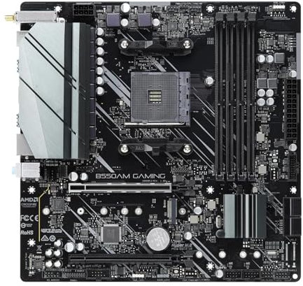 WLTDYZZLDN Scheda Madre Fit for ASRock B550AM Gaming Supporto AMD B550 3600 5600G 5700X 5700x3D 5800X3D CPU DDR4 HDMI USB 3.2 NVME M.2 MATX PCIe 4.0 Motherboard