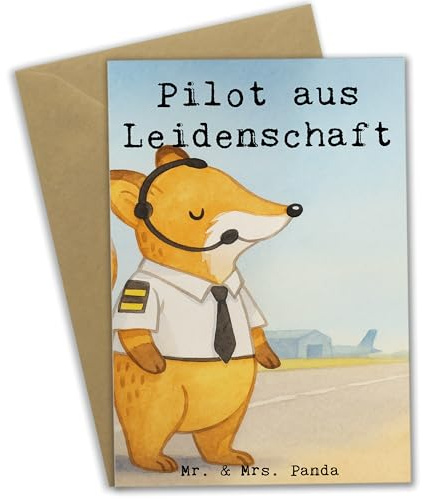 Mr. & Mrs. Panda babykarte Pilot Leidenschaft Design - Geschenk, einladungskarten, Flugzeug, Firma, Cockpit, Spruch, osterkarte, Lustig, kommunionskarte, weihnachtskarten, Grußkarten, Grußkarte
