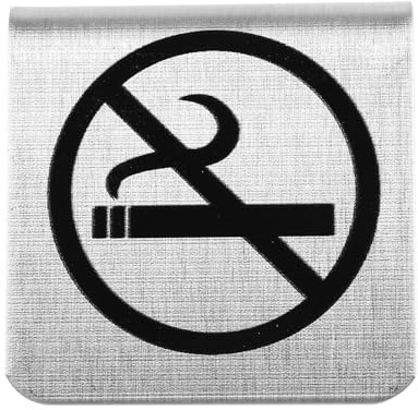 TOKIDNY Panneau de Table Interdiction de Fumer Acier Inoxydable Double Face Signalétique Non-fumeur pour Bureau et Restaurant