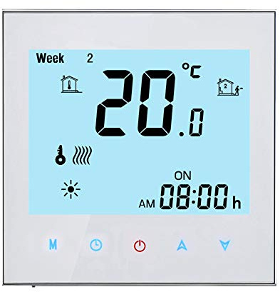 Qiumi Thermostat Smart Home WiFi Wasserheizung Fußbodenthermostat programmierbarer Thermostat, interagiert mit Alexa Google Home 5A 95~245VAC