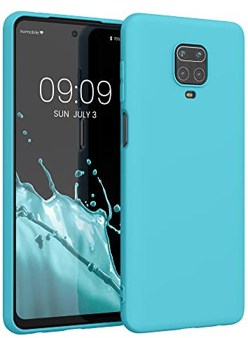 kwmobile Funda para Xiaomi Redmi Note 9S / 9 Pro / 9 Pro MAX Carcasa - Ultrafina de TPU y Silicona con Bordes elevados anticaídas - Glaciar Cool