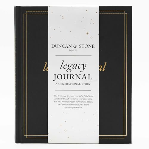 DUNCAN & STONE PAPER CO. Grandparents Legacy Journal - Legacy Book For Parents & Grandparents - Keepsake Grandparents Book - Gifts For Grandparents (Charcoal, 85 Pages)