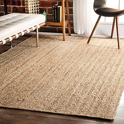 Ripaz Vogue -Hand Braided Natural Jute Rug Rectangle Area Handmade Rug for Home Decor (180 x 270 cm)