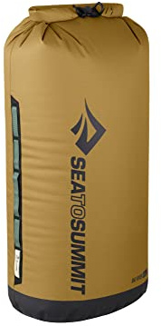 Sea to Summit - Big River Dry Bag M 13L - Waterproof - Roll-Top - Resistant Fabric - Grab Handles, Lash Point & D-Ring - For Kayaking & Motorcycle Touring - 22 x 20 x 44cm - Gold Brown - 192g