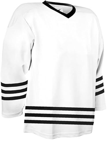 PEAR SOX Heritage Polyester Hockey Jersey for Men - Made of 200 Denier Polyester with Pull on Closure (White, Adult XL)
