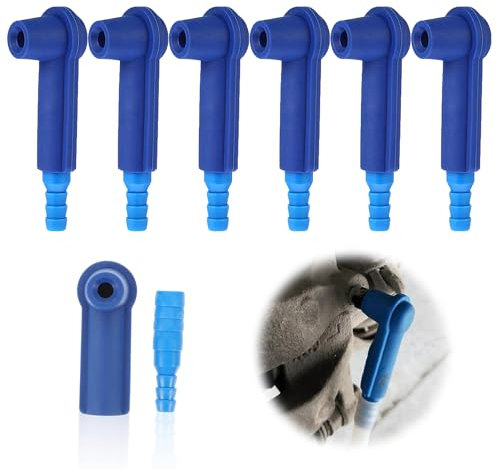 CZlinOduMMX 6 Stück Auto Bremsflüssigkeit Wartungswerkzeug, ABS Blau Entlüftungsadapter, Fahrzeug Öl Luft Bremsflüssigkeitswechsle für PKW LKW Baufahrzeuge, Bremsentlüftungsschlauch