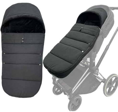 Colu Kid Coprigambe termico universale per passeggini compatibili con Cybex Priam, Mios e Balios, fodera morbida e superficie resistente agli spruzzi, Nero